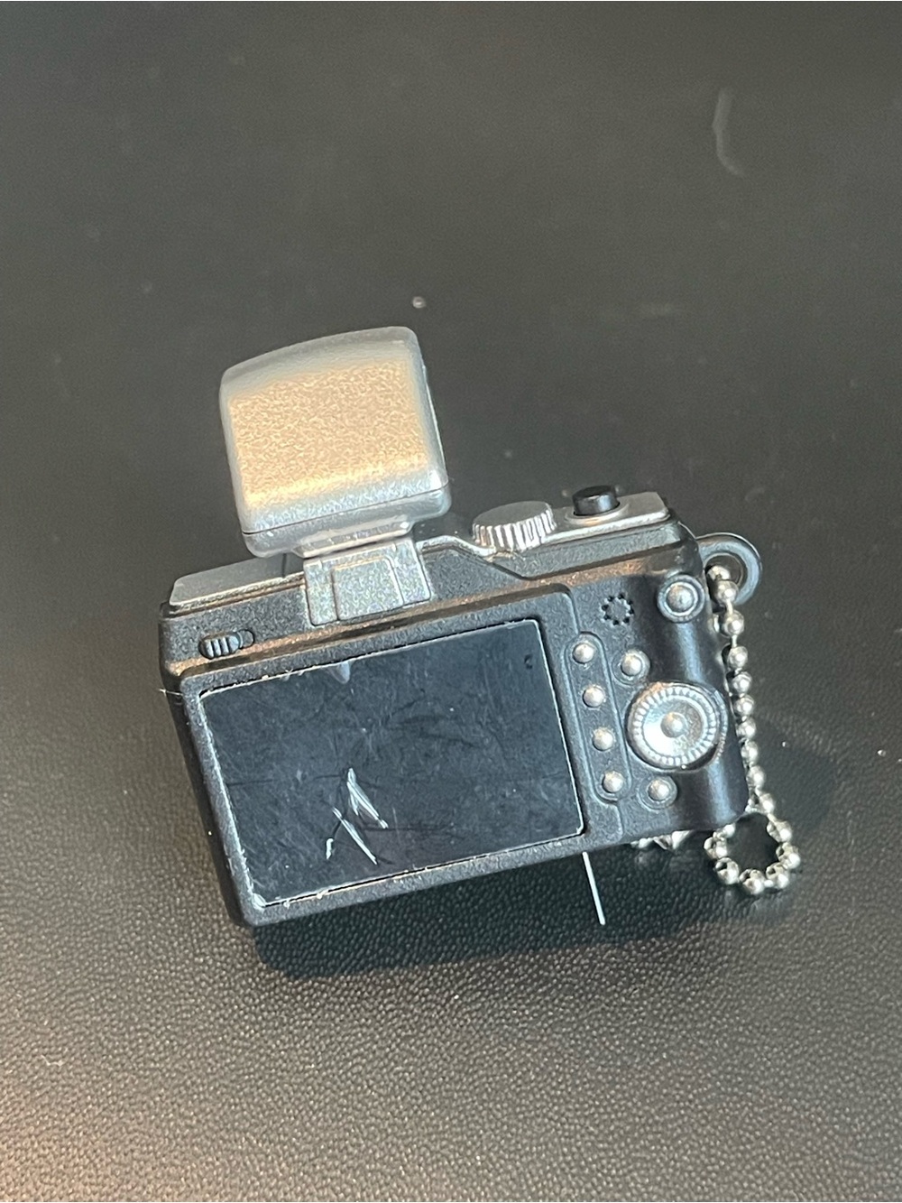 Miniature Black Camera Keychain with Silver Accents - Picture 2 of 2